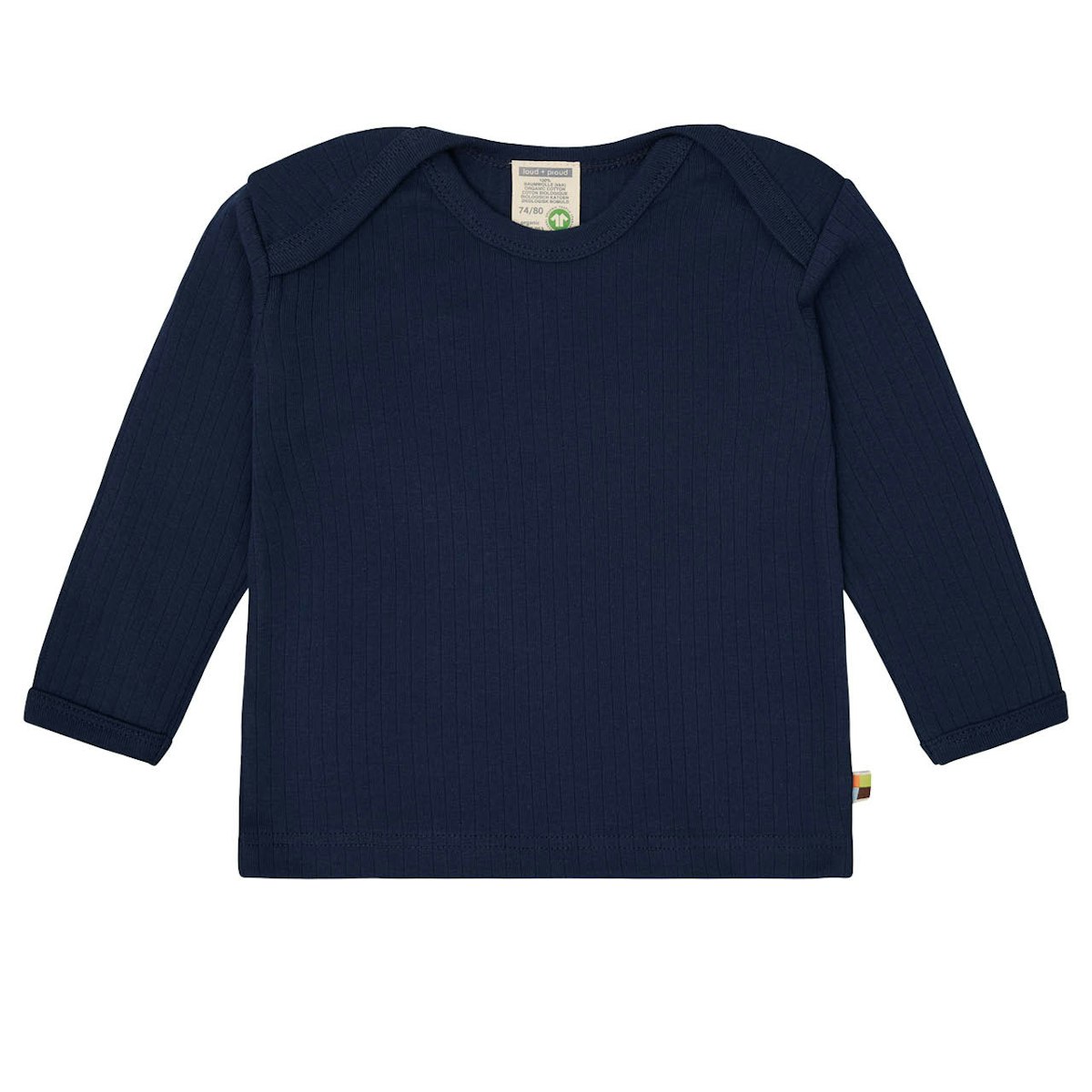 Softes Langarmshirt grobe Rippe marine 74/80