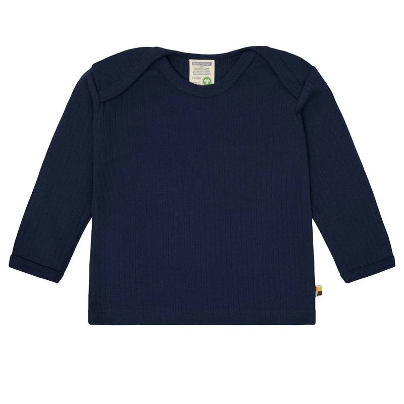 Softes Langarmshirt grobe Rippe marine 74/80