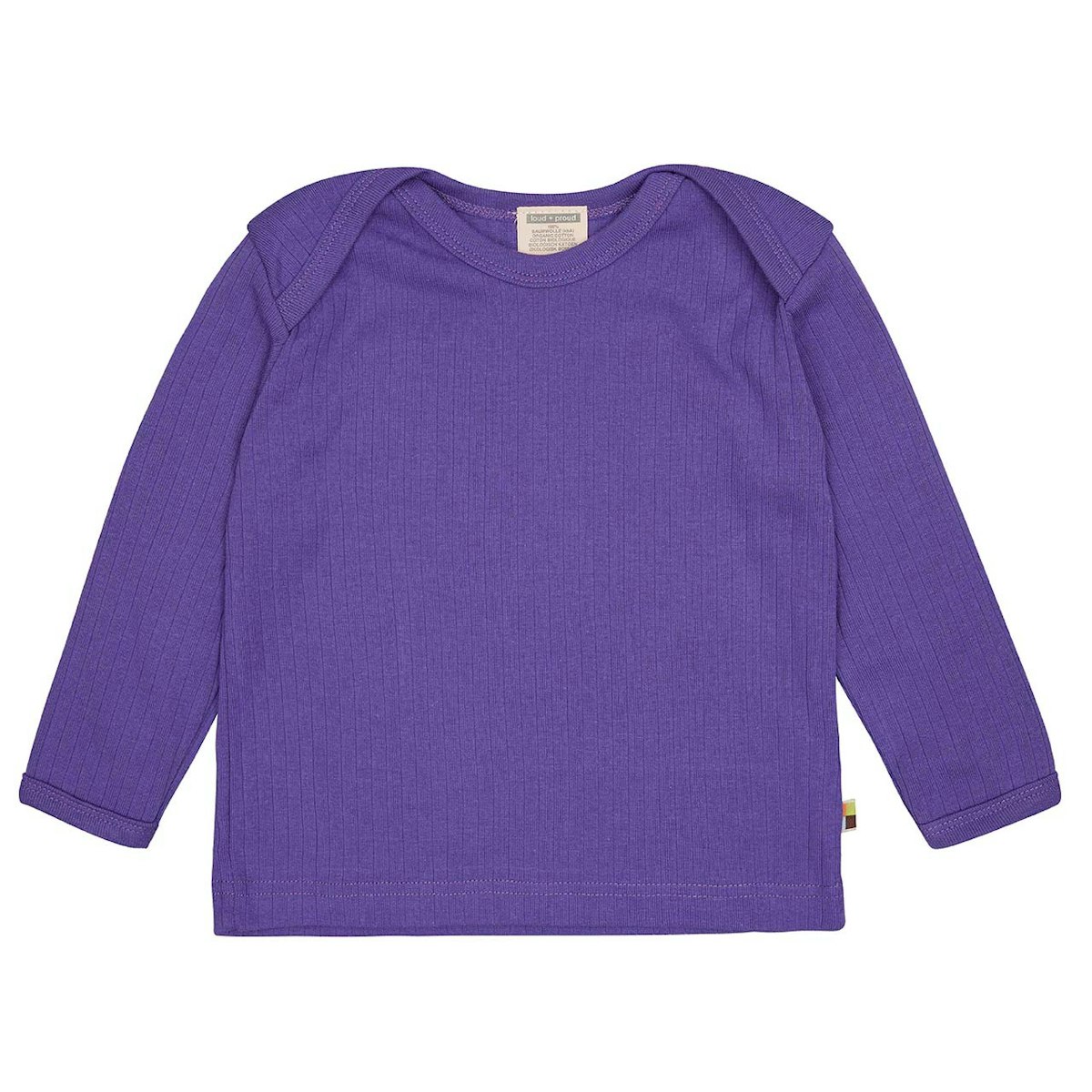 Softes Langarmshirt grobe Rippe violett 74/80