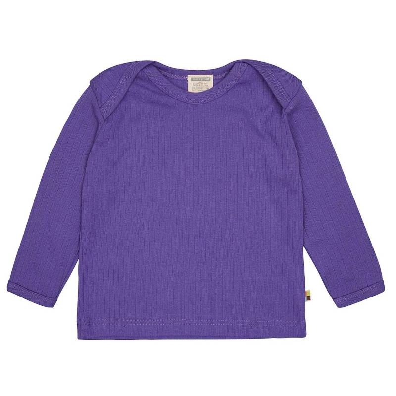 Softes Langarmshirt grobe Rippe violett 74/80