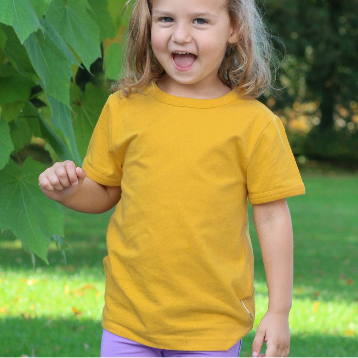 Softes T-Shirt uni gelb 98/104