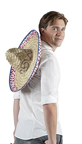 Sombrero Hut mit blauem Band | Einheitsgröße Erwachsene | für Mexikaner Kostüm