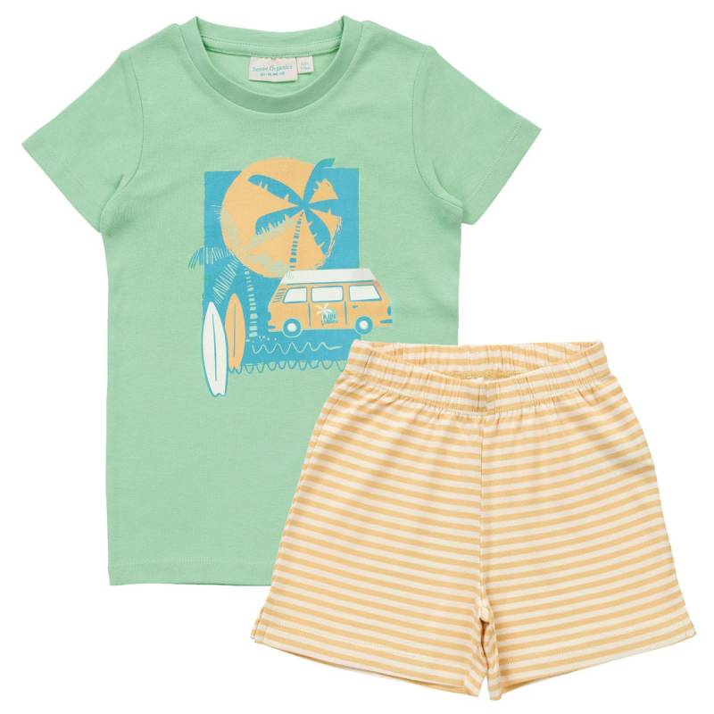 Sommer Kinder Schlafanzug kurz Camper mintgrün 110/116