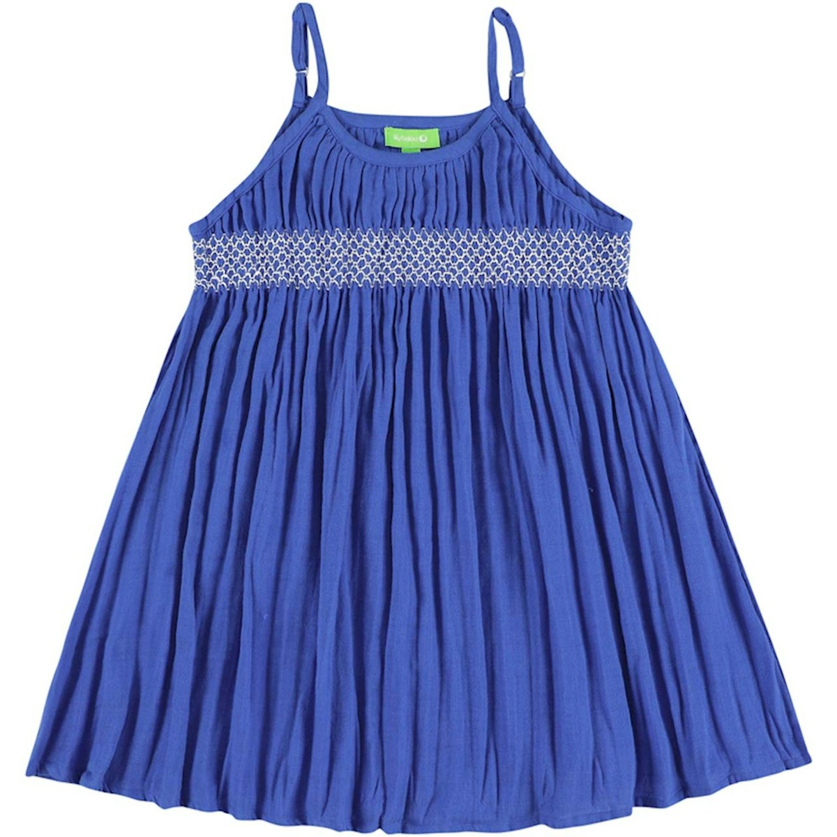 Sommer Kleid Musselin Spaghettiträger blau 98