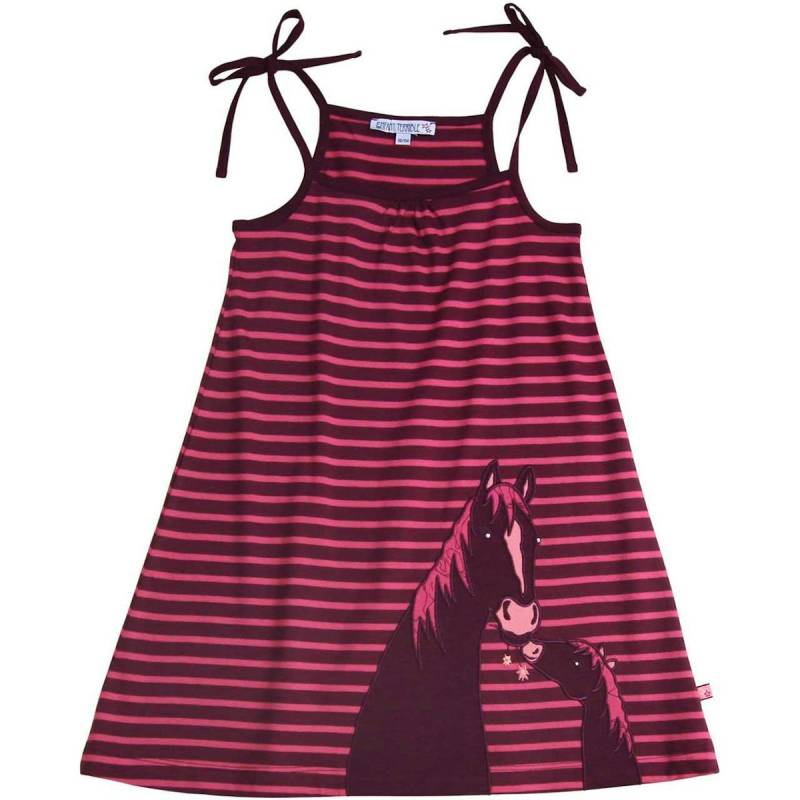 Sommer Kleid ohne Arm Pferdemotive beere 98/104
