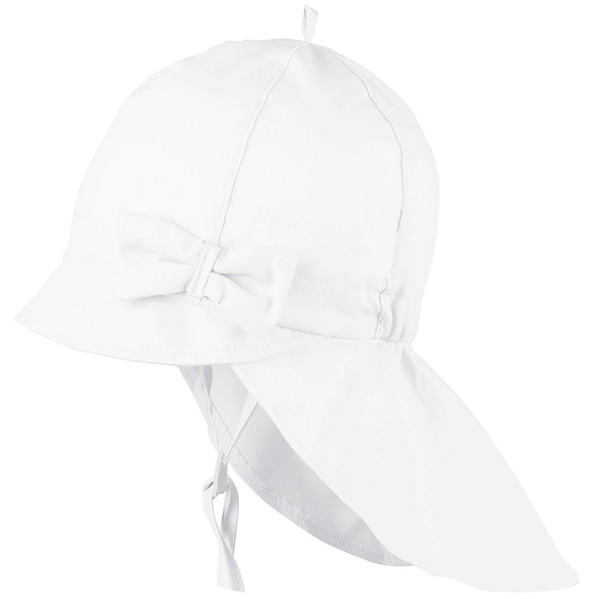 Sommer Mütze Schleife Nackenschutz weiß 41 Sommer Mütze Schleife Nackenschutz weiß 41