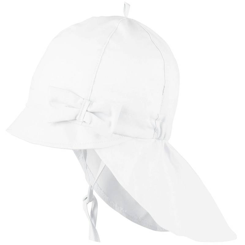 Sommer Mütze Schleife Nackenschutz weiß 41