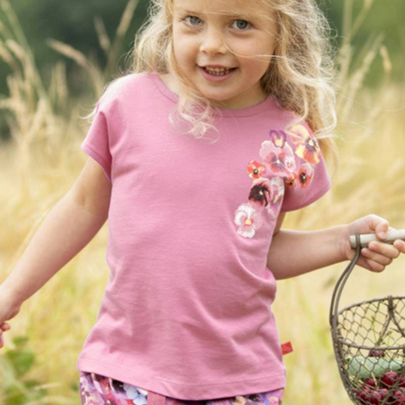 Sommer Shirt Blumen-Druck in rosa 98