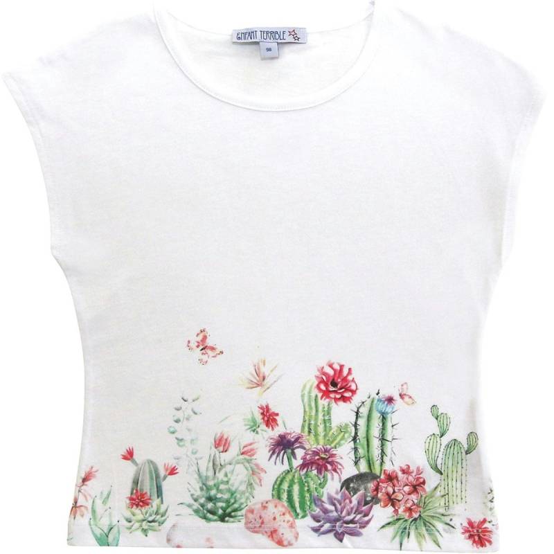 Sommer Shirt Kaktus-Druck in weiß 86/92