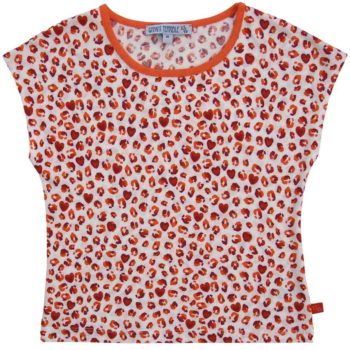 Sommer Shirt Leoparden-Herzen Druck rot 104
