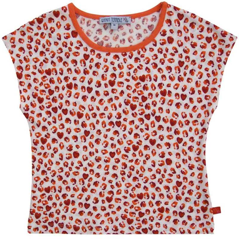 Sommer Shirt Leoparden-Herzen Druck rot 104