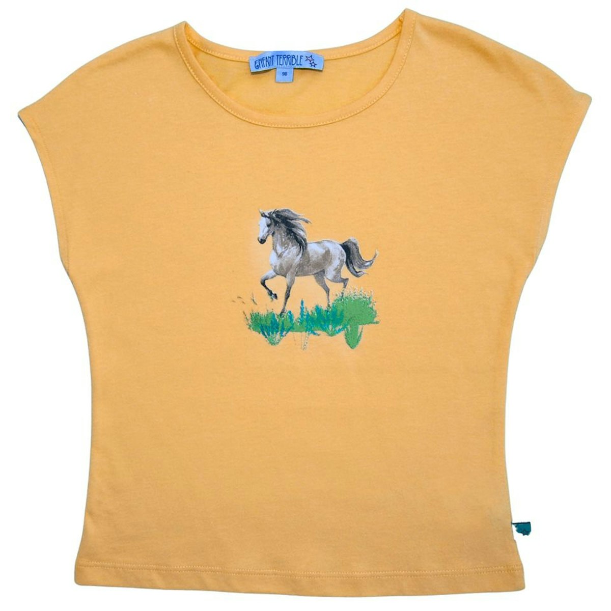 Sommer Shirt Pferde-Druck gelb 122