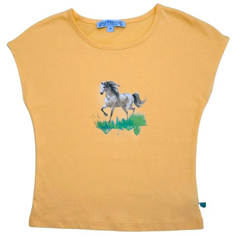 Sommer Shirt Pferde-Druck gelb 122