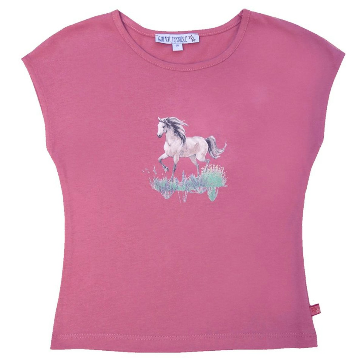 Sommer Shirt Pferde-Druck rosa 110