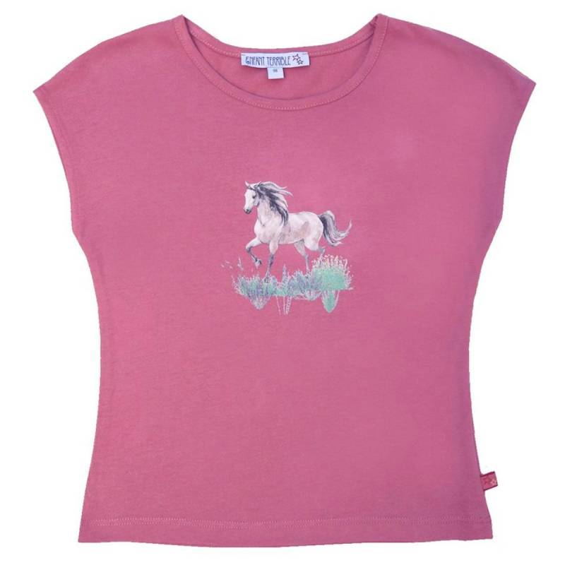 Sommer Shirt Pferde-Druck rosa 110