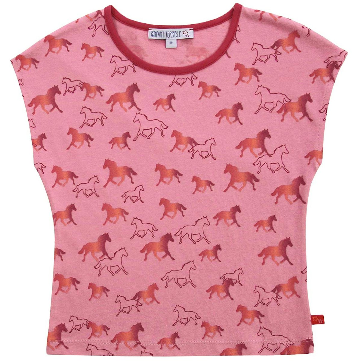 Sommer Shirt Pferde-Druck rosa 86/92