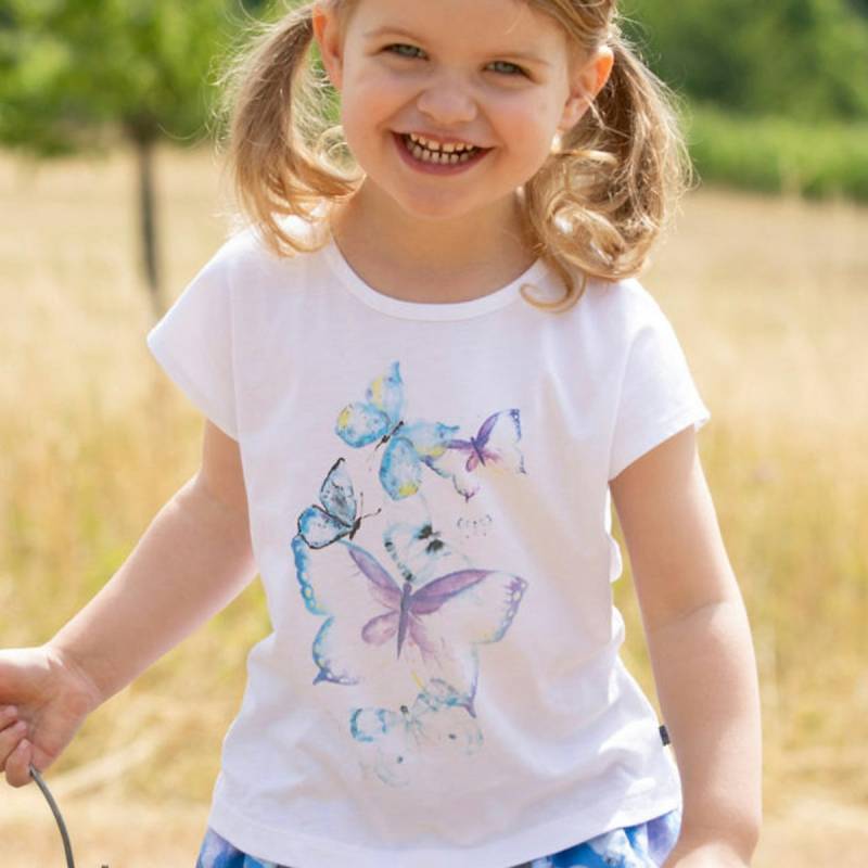 Sommer Shirt Schmetterling-Druck in weiß 98