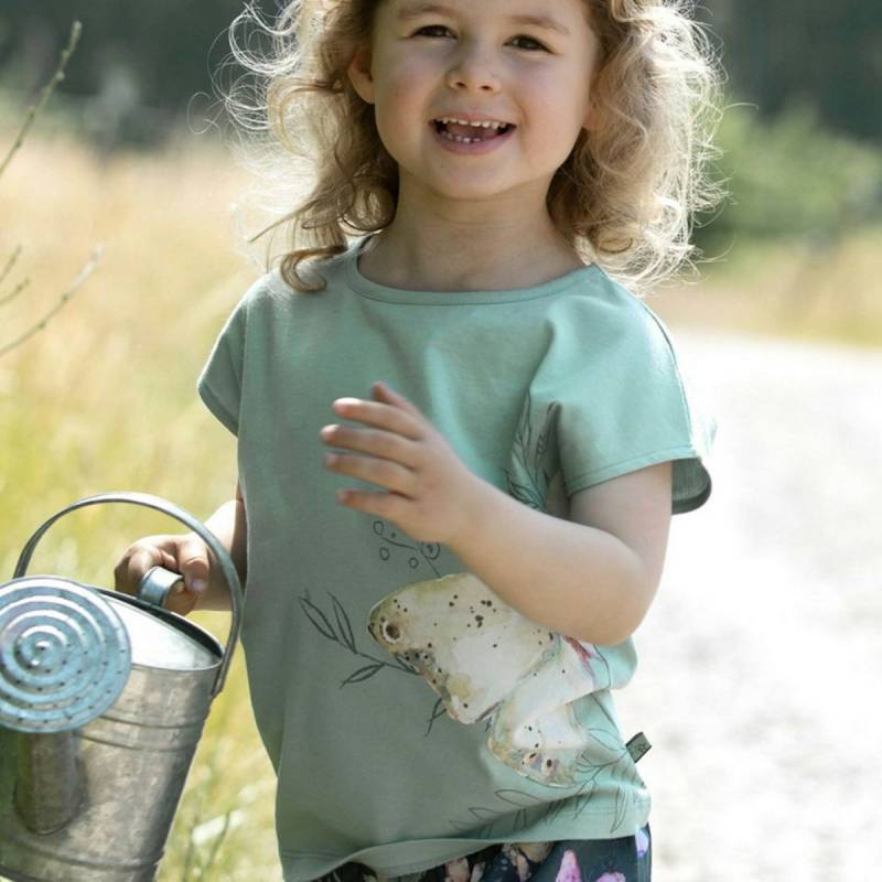 Sommer Shirt Schmetterling-Druck jade-grün 98