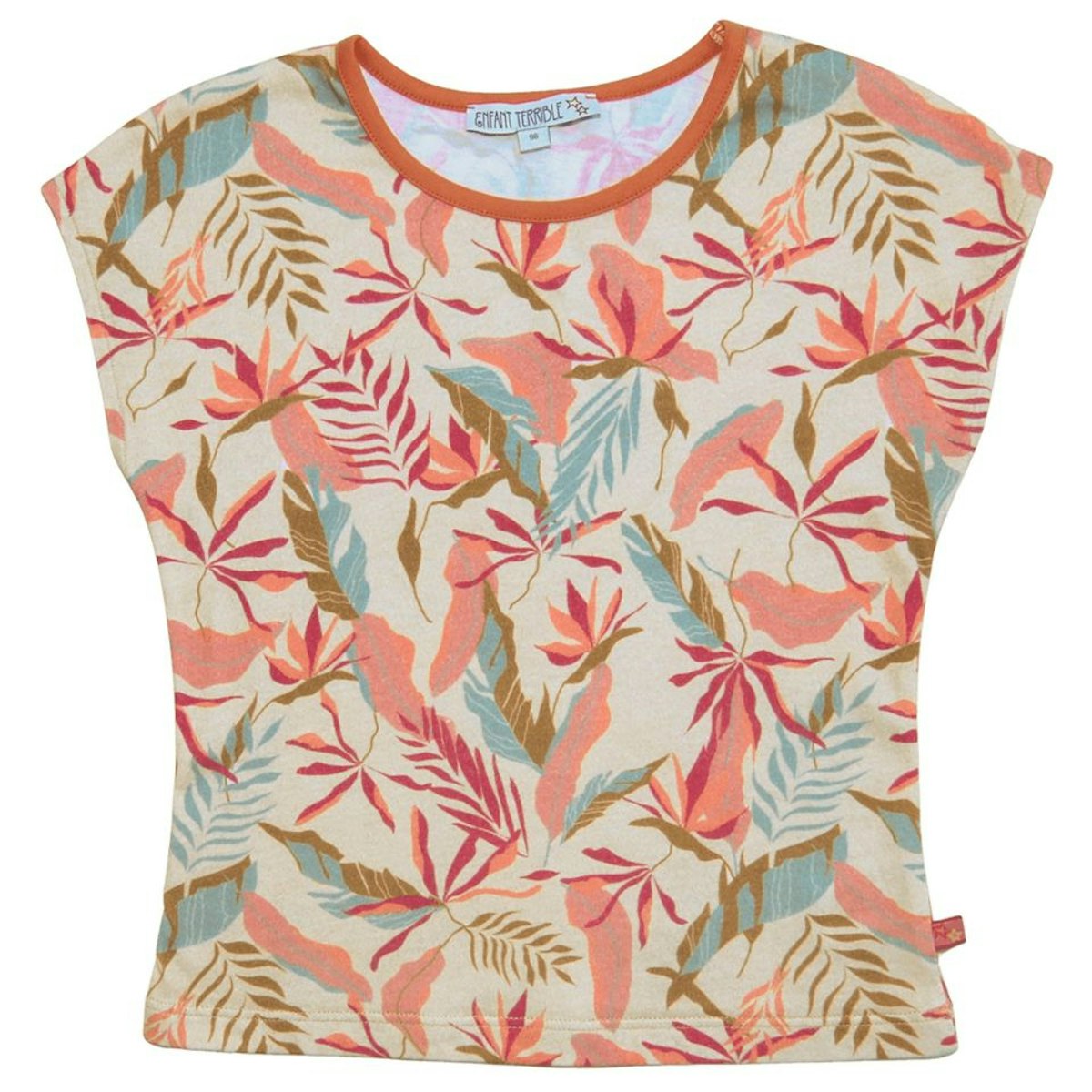 Sommer Shirt tropischer Alloverdruck rosa 104