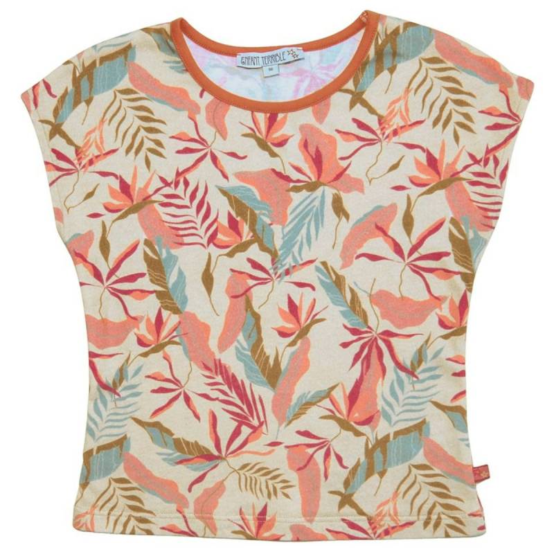 Sommer Shirt tropischer Alloverdruck rosa 104