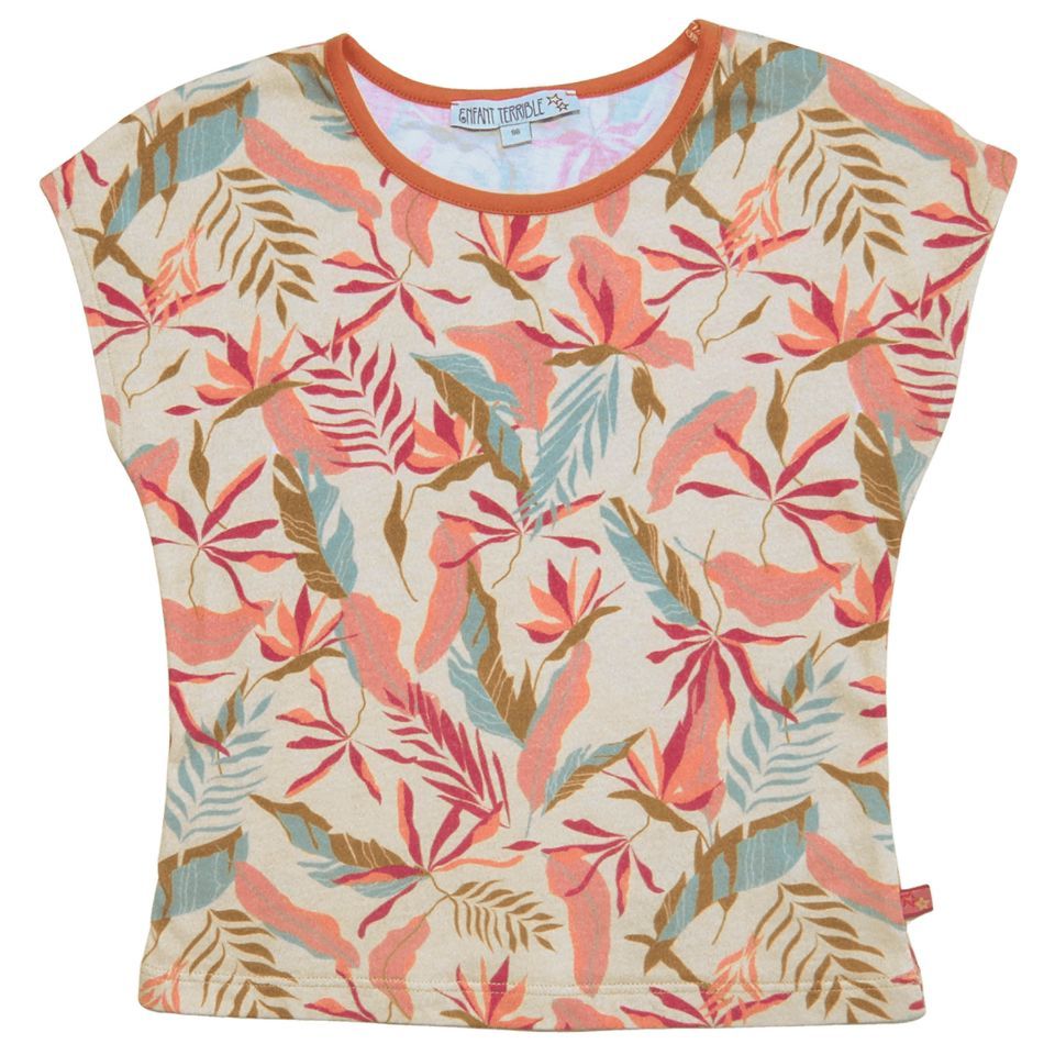 Sommer Shirt tropischer Alloverdruck rosa 104