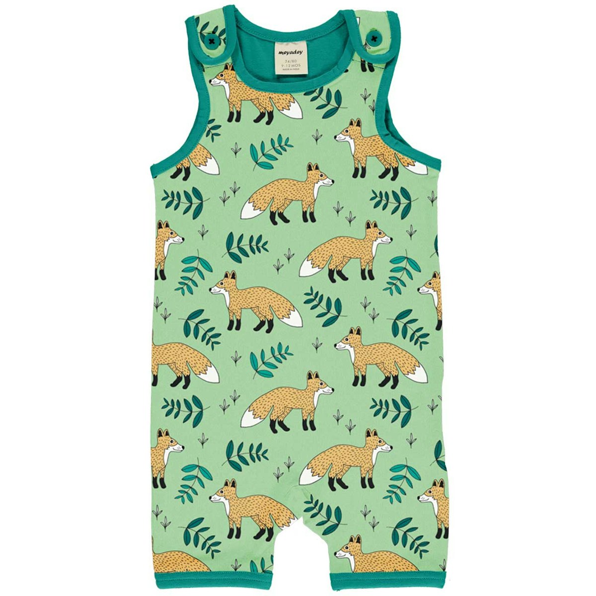 Sommer Strampler Beachbody Füchse hellgrün 110/116