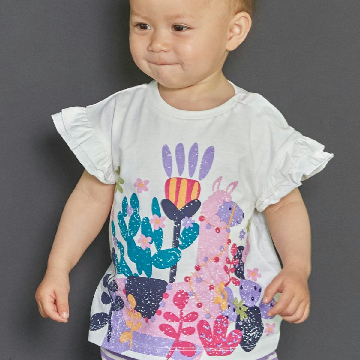 Sommer T-Shirt Lama Schmetterlingsärmel 74/80