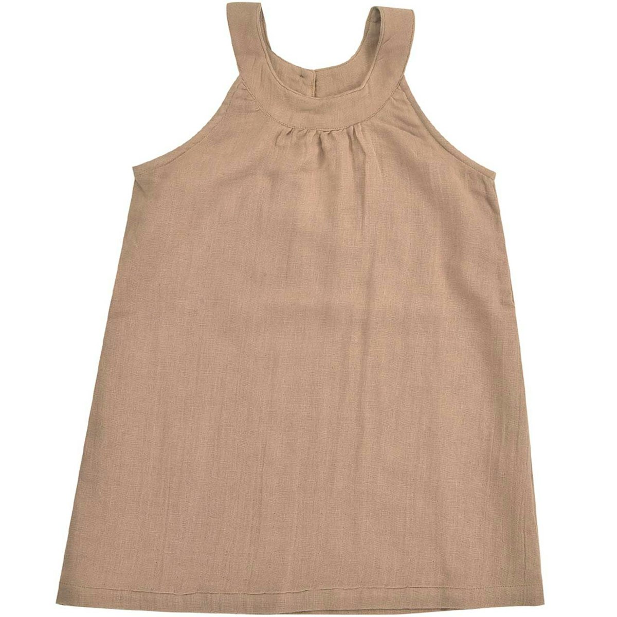 Sommerkleid Musselin haselnuss-braun ohne Arm 116