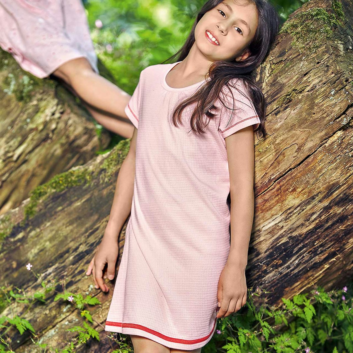 Sommerkleid Waffelstruktur rosa 86/92