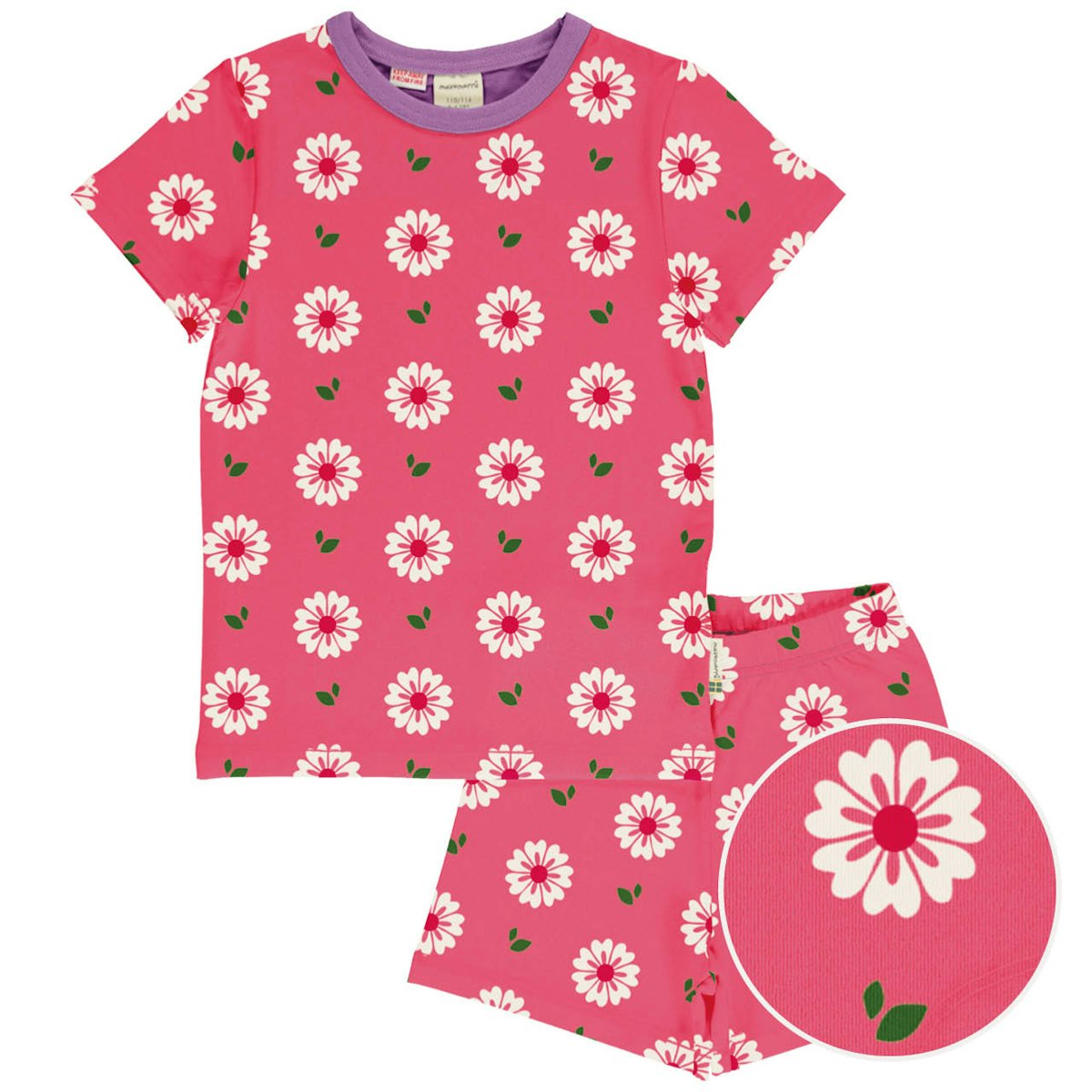 Sommerlicher Schlafanzug Blumen pink 110/116