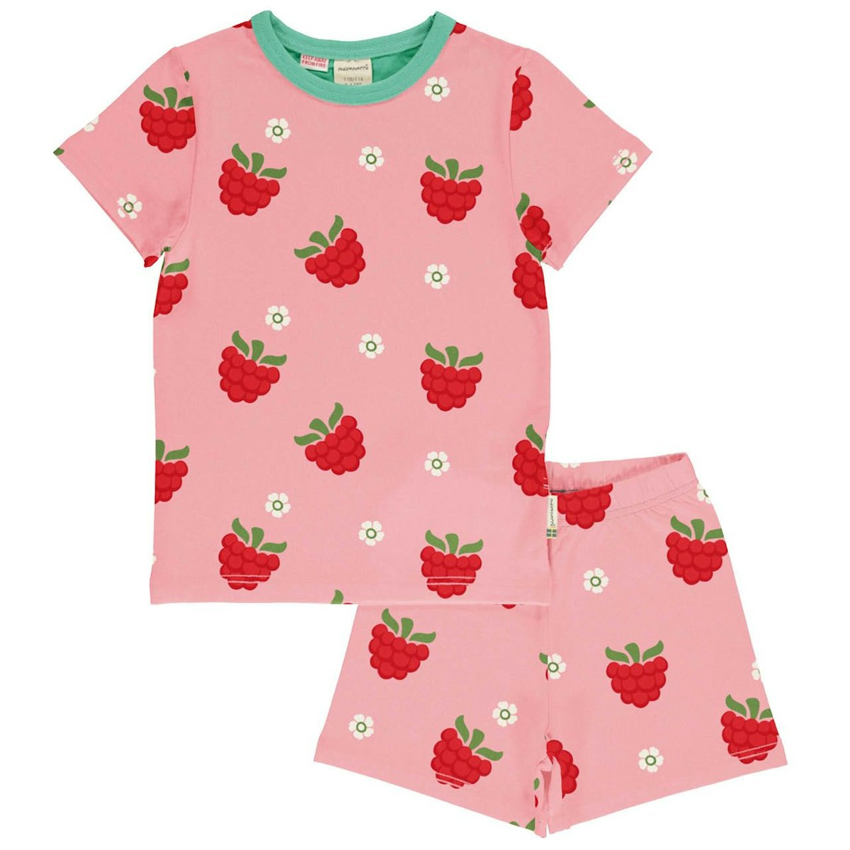 Sommerlicher Schlafanzug Himbeeren rosa 110/116