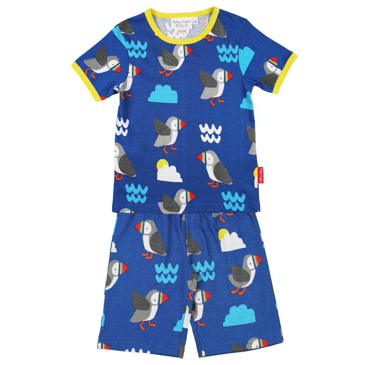 Sommerlicher Schlafanzug Papageientaucher blau 92