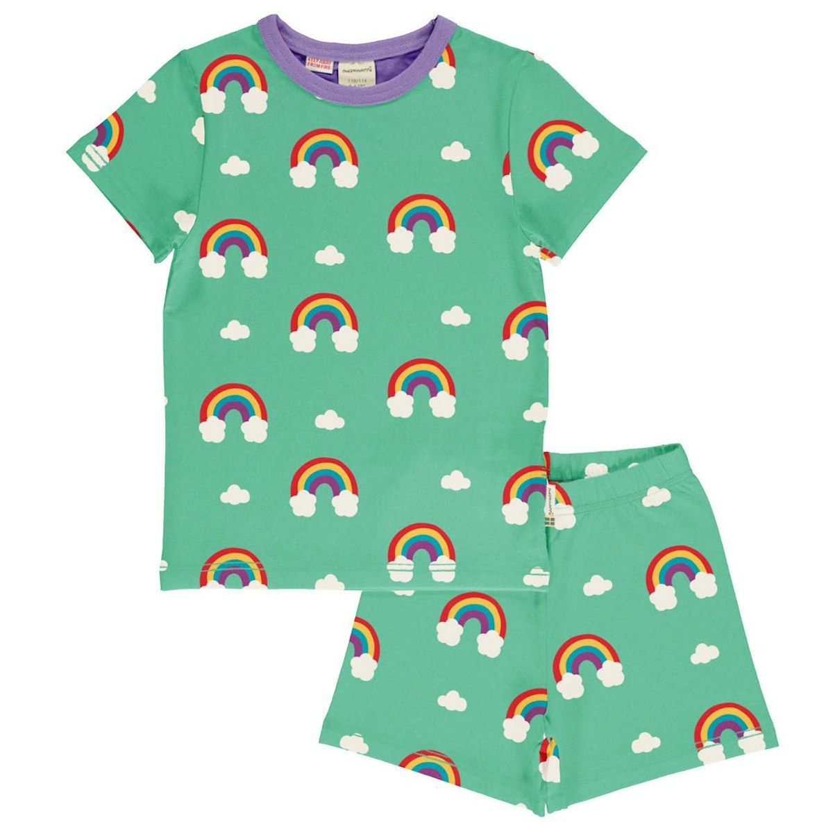 Sommerlicher Schlafanzug Regenbogen türkis 98/104