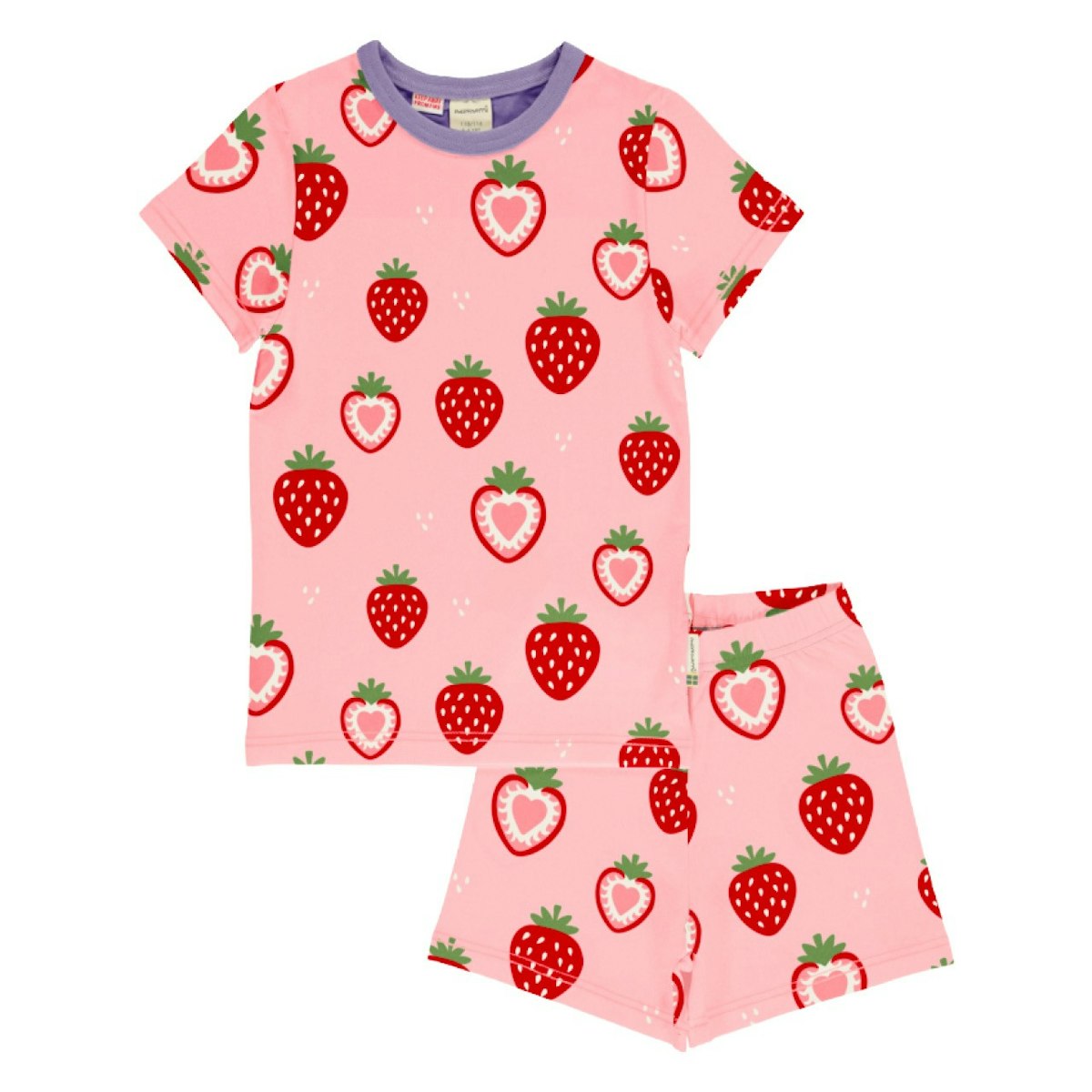 Sommerlicher Schlafanzug kurzam Erdbeeren rosa 110/116