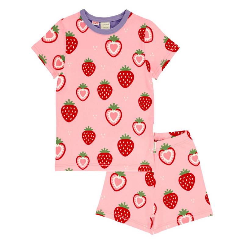 Sommerlicher Schlafanzug kurzam Erdbeeren rosa 98/104 Sommerlicher Schlafanzug kurzam Erdbeeren rosa 98/104
