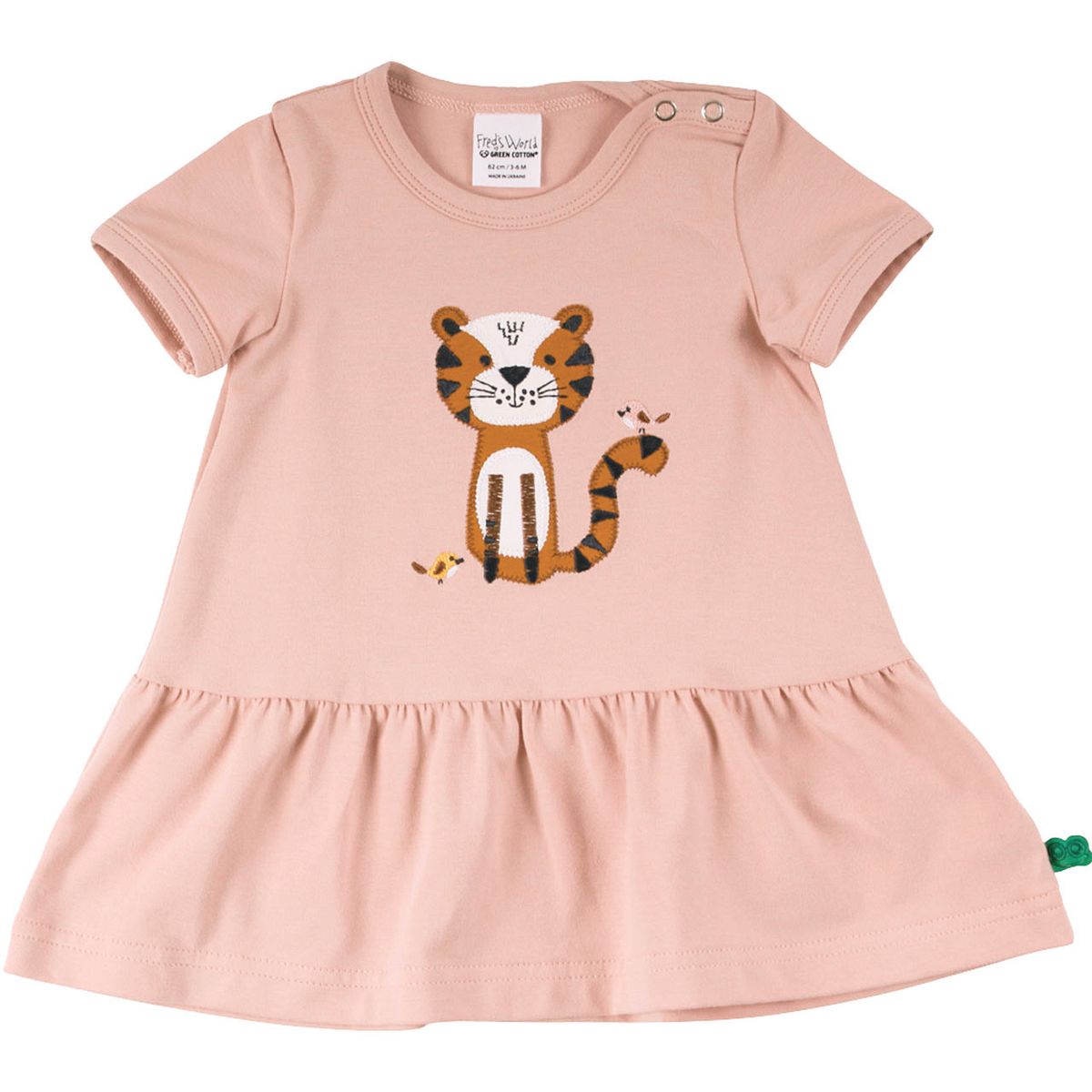 Sommerliches Kleidchen Tiger Stickerei in altrosa 80