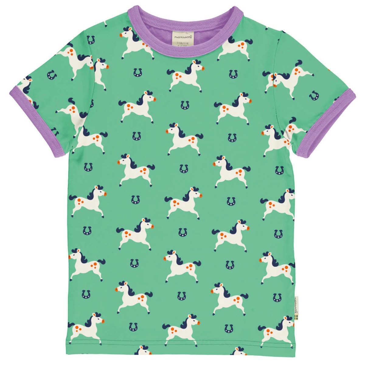 Sommerliches Kurzarmshirt Pferd türkis 122/128
