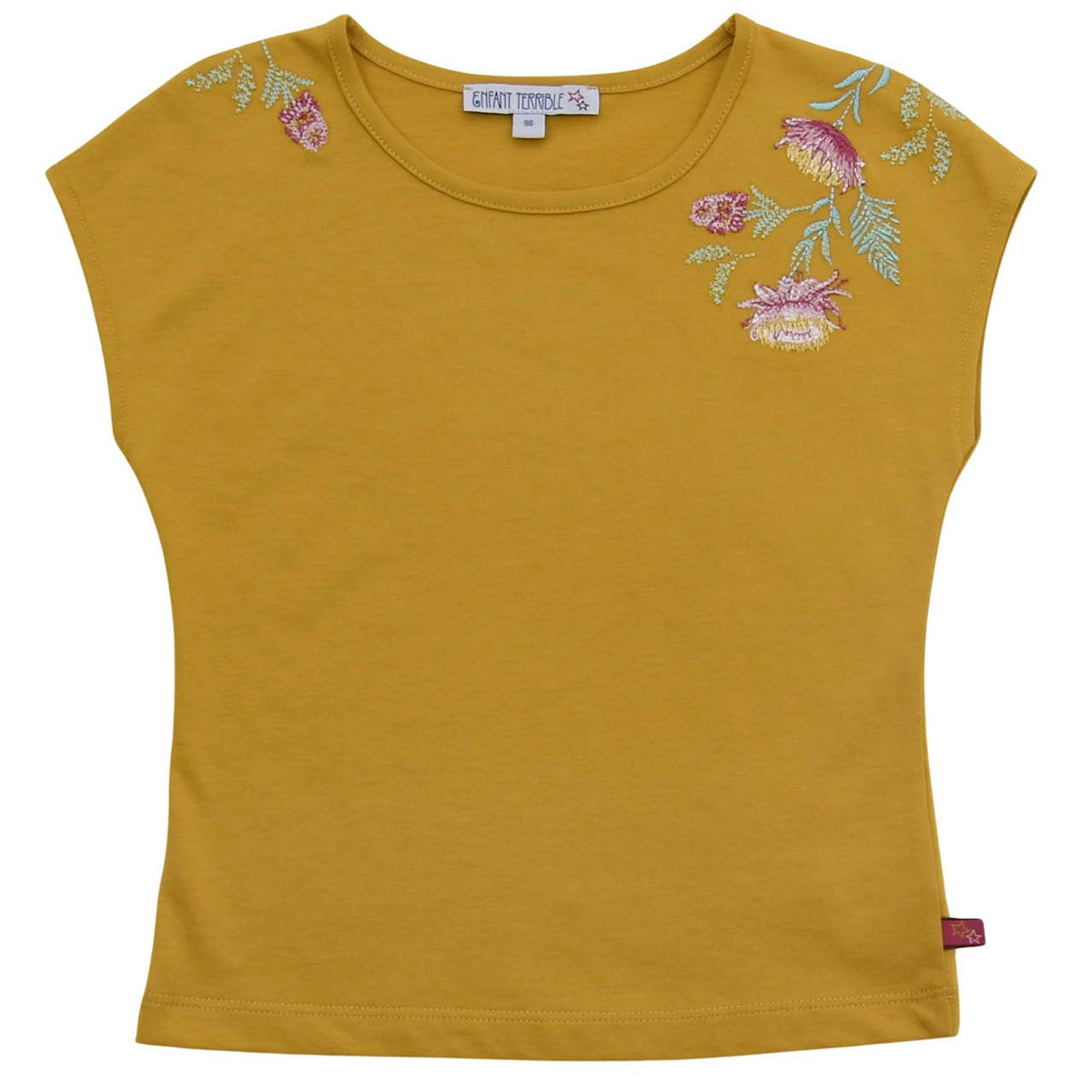 Sommerliches Shirt Blumen ocker 122