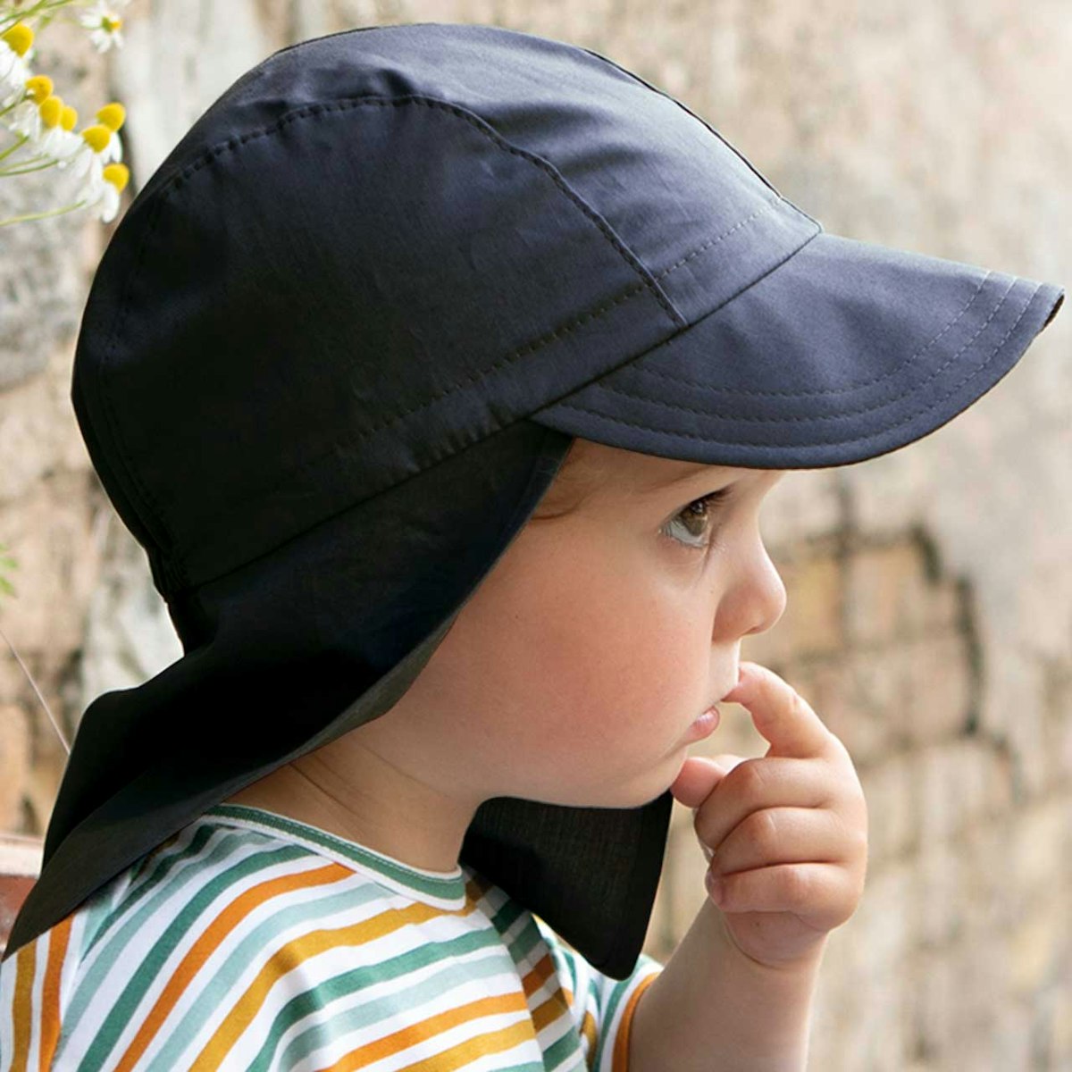 Sonnenhut Gummizug indigo 55