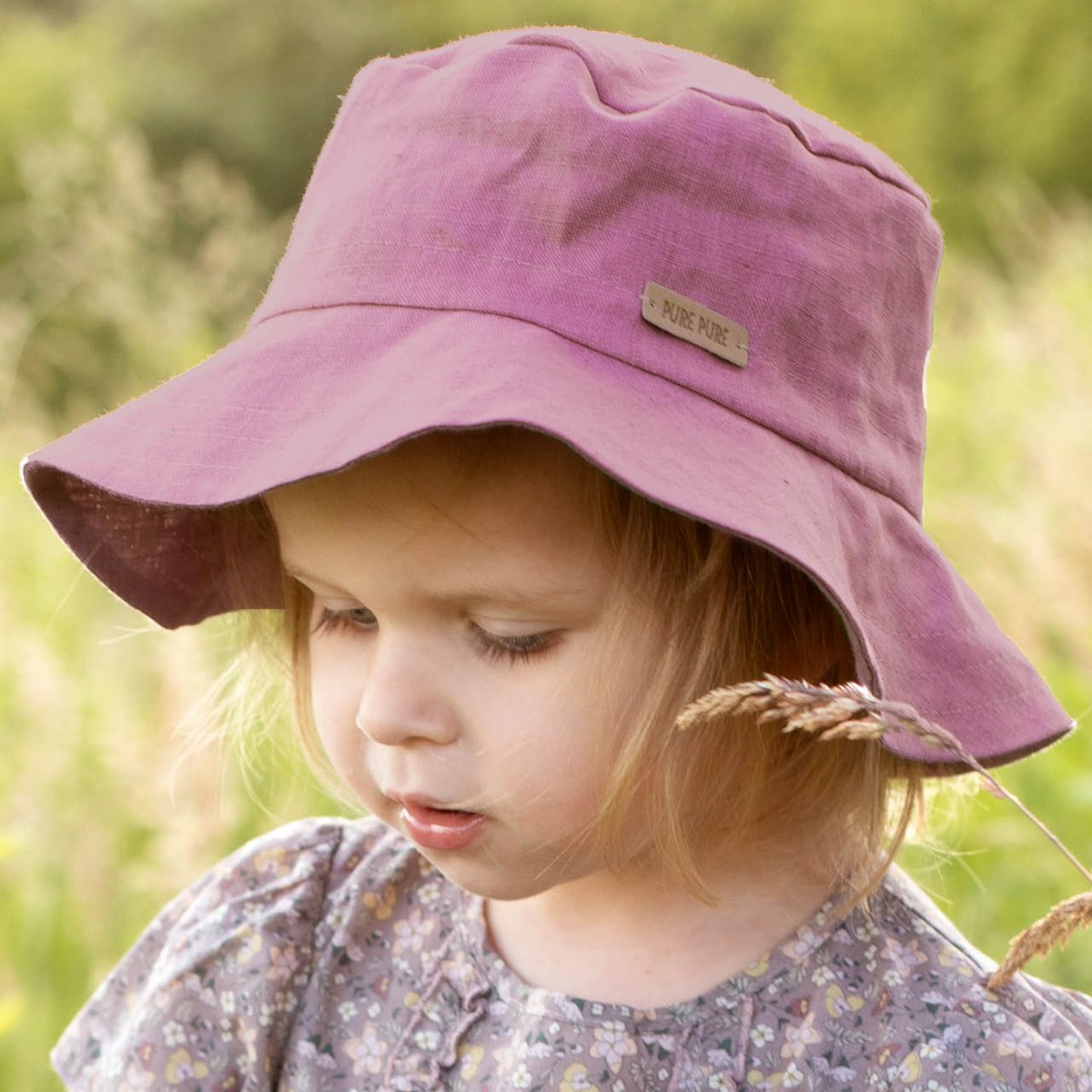 Sonnenhut Leinen mauve 55