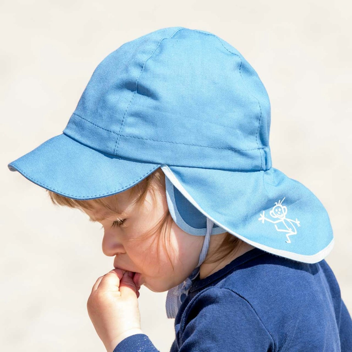 Sonnenhut mit Ohrenschutz UV 20 kurzer Nackenschutz bleu 50
