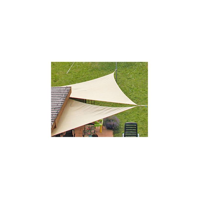 Sonnensegel 5 x 5 x 5 m creme weiß wasserabweisend Sonnensegel 5 x 5 x 5 m creme weiß wasserabweisend