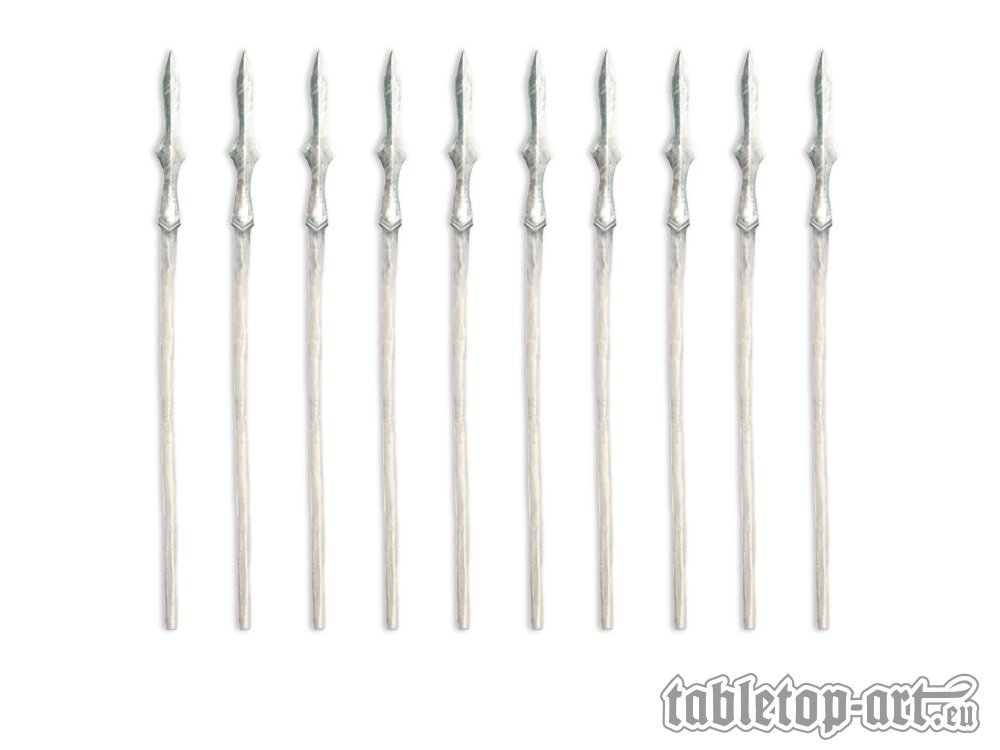 Speere Set 2 (10) 28mm Tabletop Art Waffen Umbau Speer Lanzen 55mm lang Spears