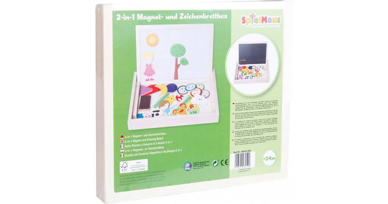 SpielMaus Holz 2in1 Magnet-und Zeichenbrettbox mehrfarbig