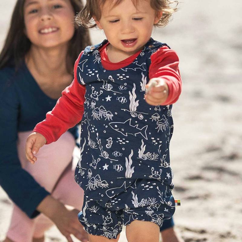 Spieler ohne Arm Meereswelt in dunkelblau leicht 62/68 Spieler ohne Arm Meereswelt in dunkelblau leicht 62/68