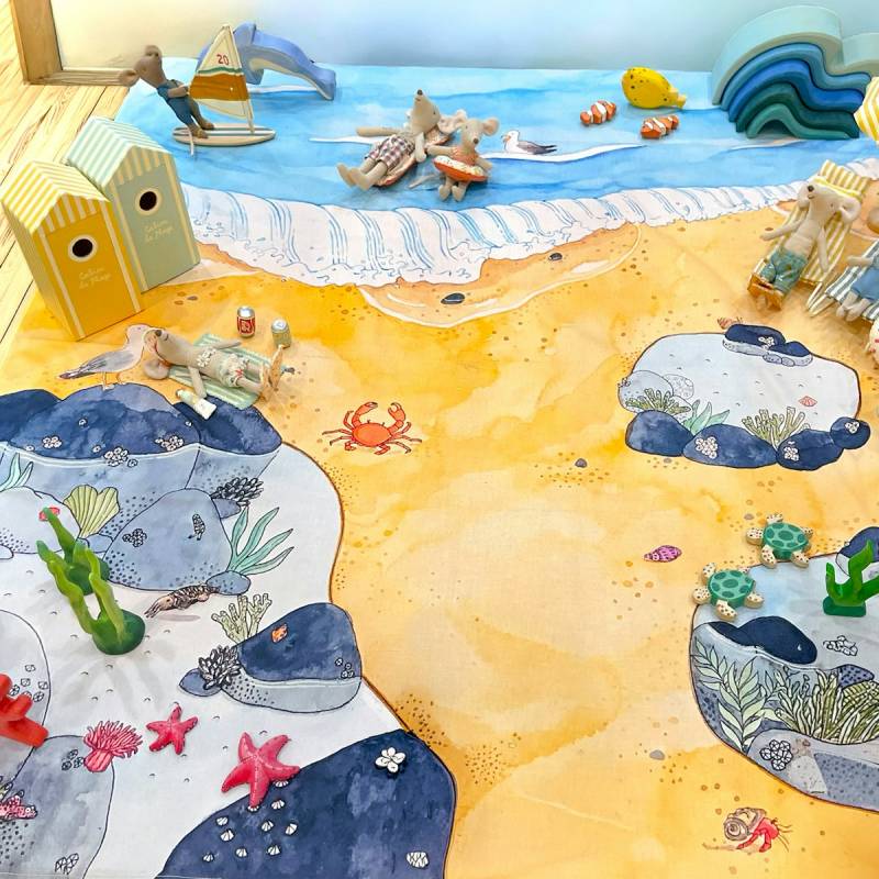 Spieltuch Bio-Baumwolle Felsenpool 100 x 100 cm