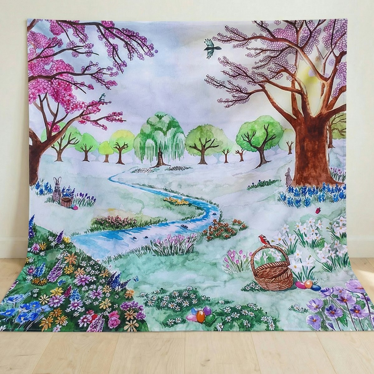 Spieltuch Bio-Baumwolle Ostern Waldlichtung 100 x 100 cm