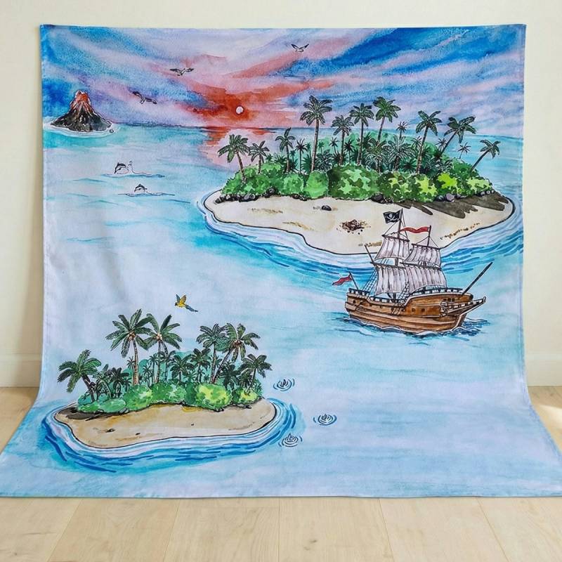 Spieltuch Bio-Baumwolle Piraten 100 x 100 cm