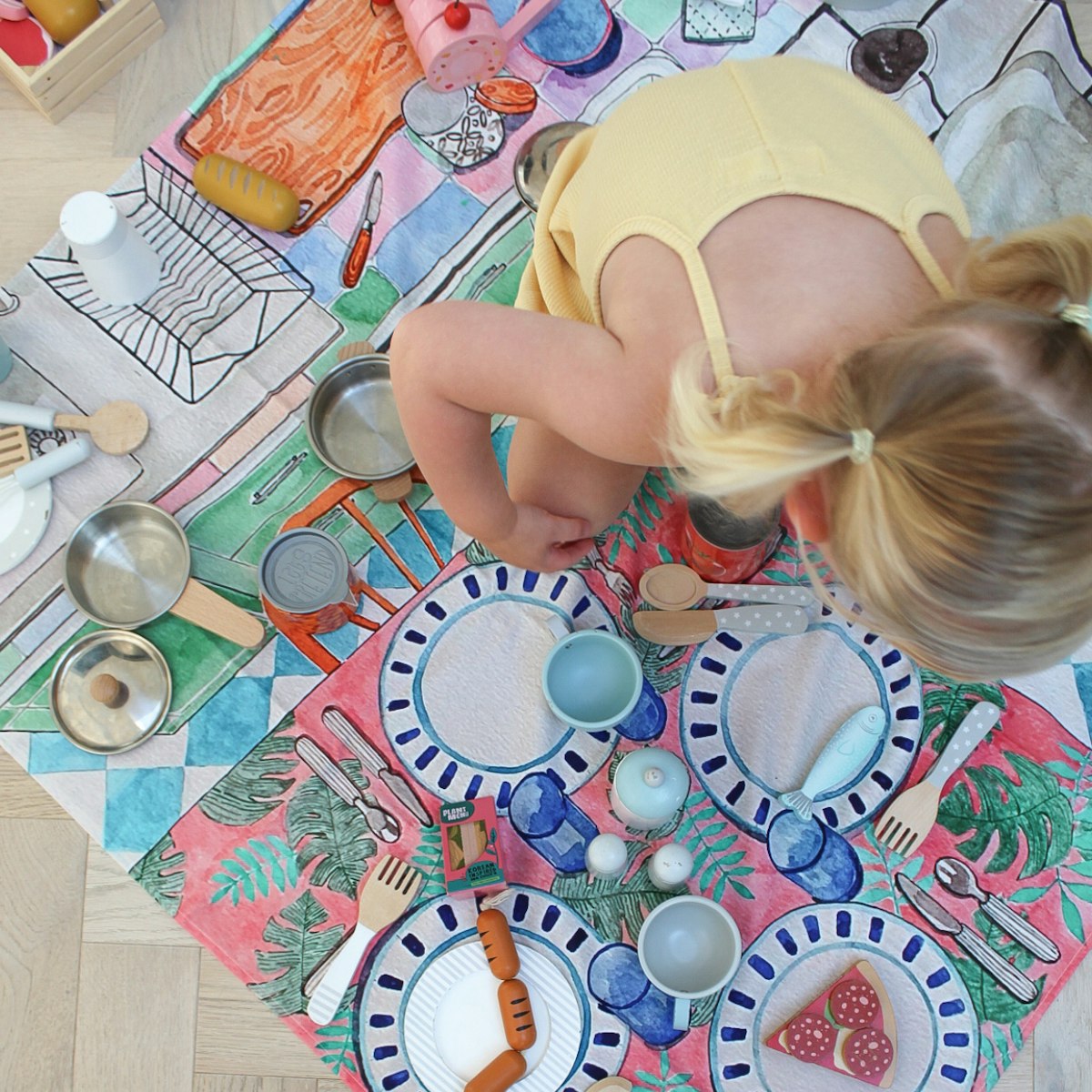 Spieltuch Bio-Baumwolle Spielküche 100 x 100 cm