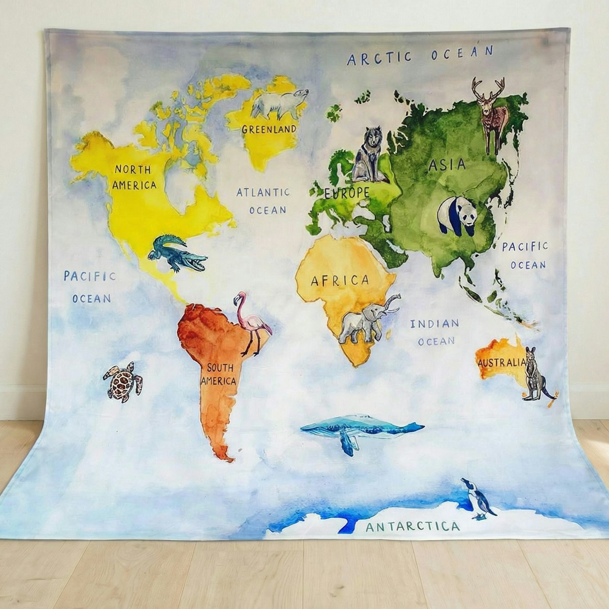 Spieltuch Bio-Baumwolle Unsere Erde 100 x 100 cm